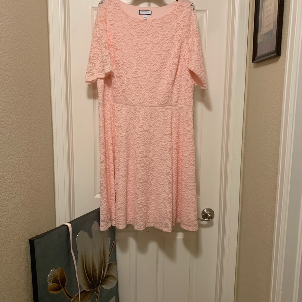 CHARTER CLUB pull over knee length dress, with scalloped cuff sleeves. (lace) - Picture 9 of 13